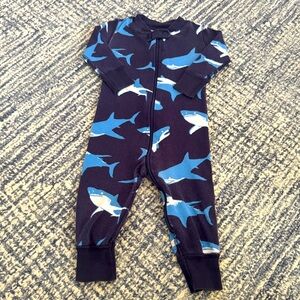 Hanna Andersson Sharks Zip-Up Pajamas, 6-12 months